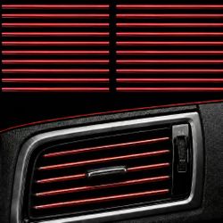 C ar Air Vent Outlet Trim Strip Chrome Look DIY Interior Moulding for All Straight Air Vent Outlet Decoration
