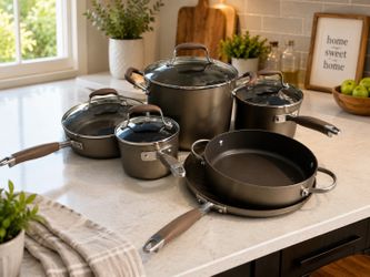 Nonstick Pots and Pans Cookware Set with Glass Lids