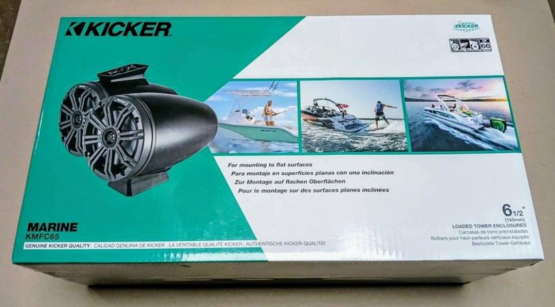 KICKER KM65 6.5"  Marine Coaxial Speakers w/ 3/4-Inch Tweeters