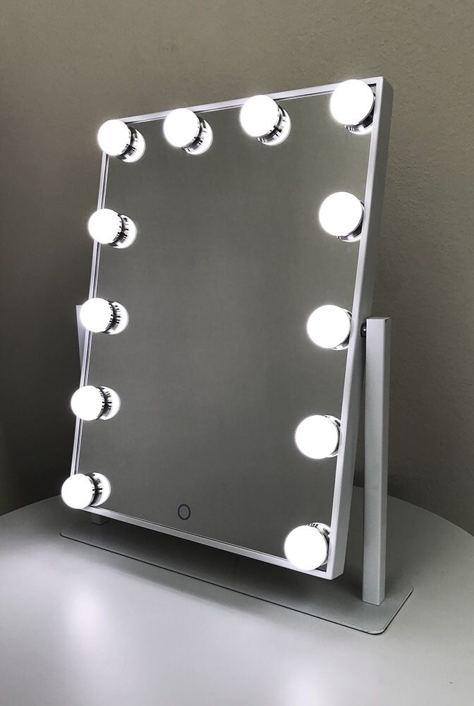 New $70 each Vanity Mirror 12 Dimmable Light Bulbs Hollywood Beauty Makeup, 16”x12”