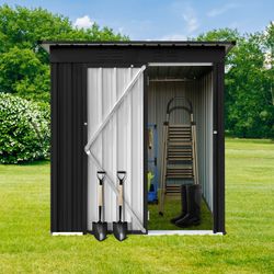 "5ft×4ft Outdoor Metal Garden Storage, Black Finish for Style and Durability, Ideal for Your Garden Accessories"