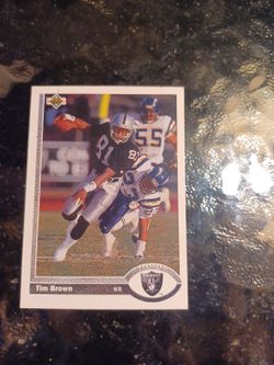 1991 Upper Deck Tim Brown Raiders Football Card