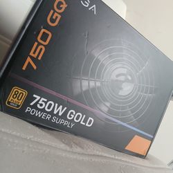 EVGA 750 GQ, 80+ GOLD 750W, Semi Modular power supply (model 210-GQ-0750-V1). 