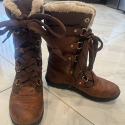 New TIMBERLAND Sz 6.5 Tabacco Brown Mount Hope Mid Waterproof Tall Boots Originally $289