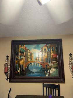 Picture decor frame with candle centerpiece decor