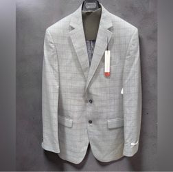 Perry Ellis Light Grey Suit Jacket - 40L. Brand New