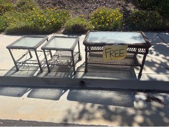 FREE Wicker glass top tables x3