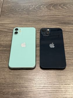 2 Apple iPhones Lot – iPhone 13 + Green iPhone 11– Locked / Parts or Repair