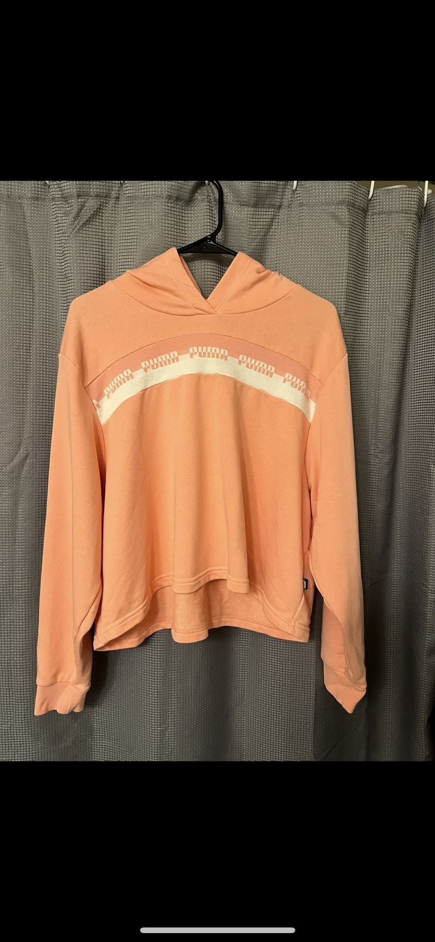 Peach Puma Cropped Hoodie 