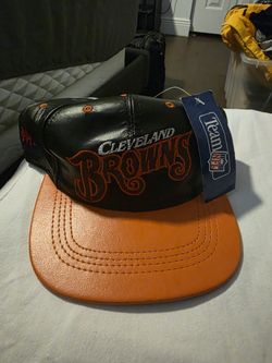Vintage Leather Cleveland Browns Hat 