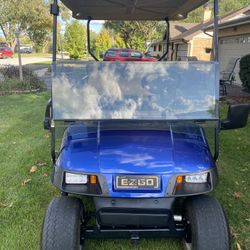 EZGO TXT PDS Headlights & Taillights, 4 Passenger, Bi-fold Windshield, Rear View Mirrors