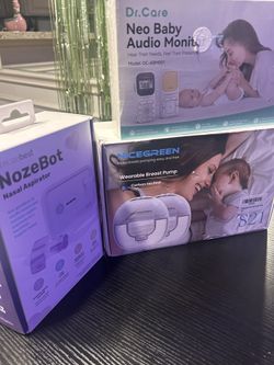 NICEGREEN Wearable Breast Pump, Monitor & NozeBot Bundle, NEW FACTORY SEALED!