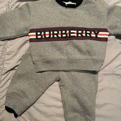 Burberry Toddler Jogging Suit authentic Gray 12 Month for Sale in