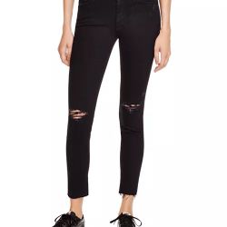 MOTHER Looker Ankle Fray Skinny Jeans in the "Guilty As Sin" Wash