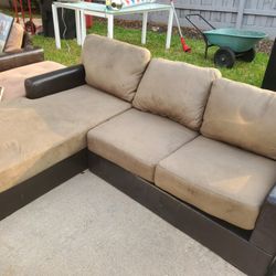 Brown And Tan Couch
