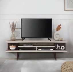 [Brand New & Unopened] 71 In. Oak Wood TV Stand