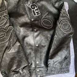 Men’s 6th Neighborhood Black Leather Jacket Size Large