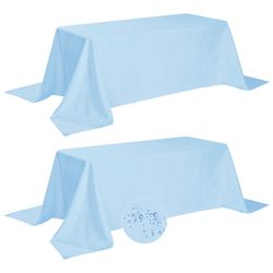 Fokitut 2 Pack Waterproof Rectangle Tablecloth, 90x156 Inch,Stain Resistant And Wrinkle Polyester Table Cloth, Fabric Table Cover For Kitchen Dining, 