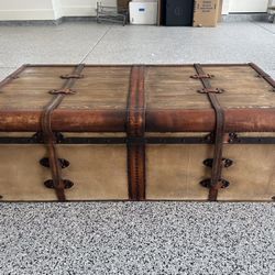 Restoration Hardware 19th C. French Steamer Trunk Coffee Table With Storage