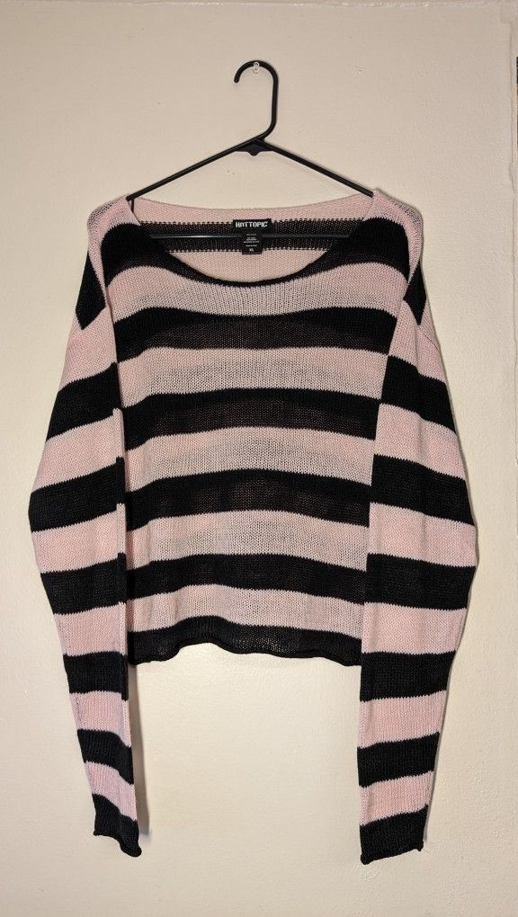 Hot Topic Striped Knit Thin Long Sleeve
