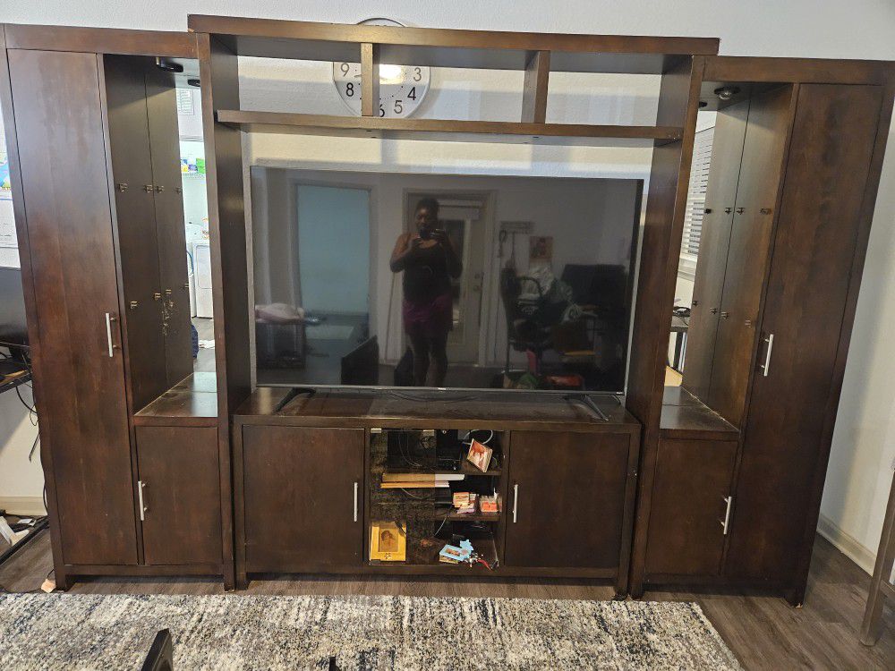 Entertainment Center With Mirrors And Lights