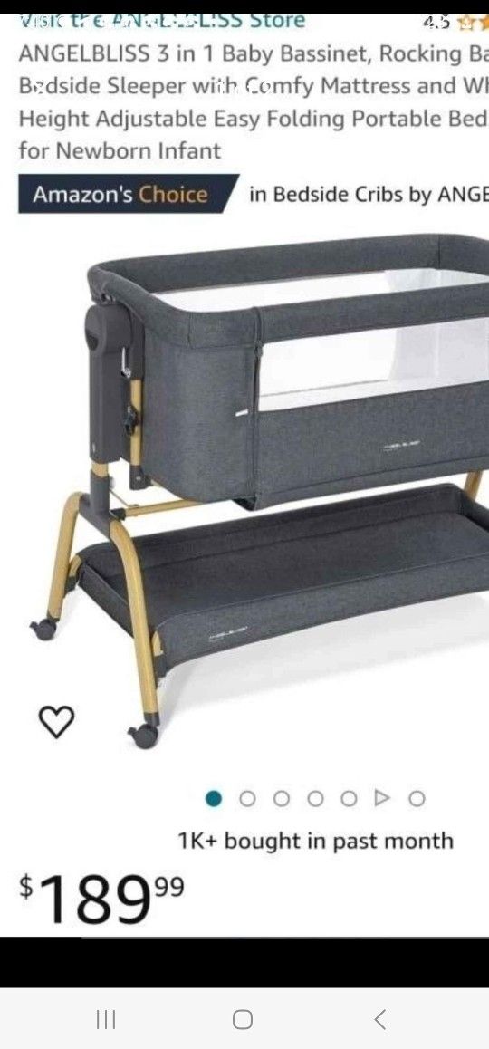 ANGELBLISS 3 IN 1 ROCKING BABY BASSINET
