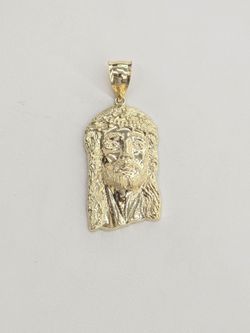 10kt Real Gold Jesus Face Pendant