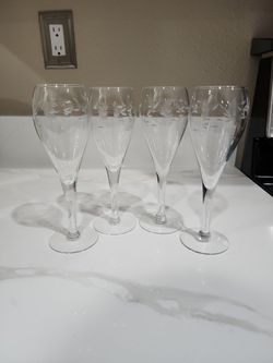 Princess House 432 tulip champagne glasses (4) with Box