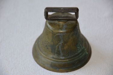 Antique 1878 SWISS COW BELL - Solid Brass
