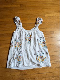 Free people women’s small minidress with scoop neck and embroidered wildflowers