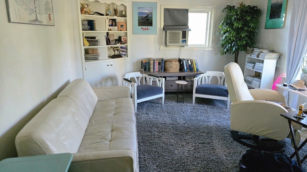 Stylish, durable, easy to clean, Off-White Genuine Leather Sofa - $300 obo