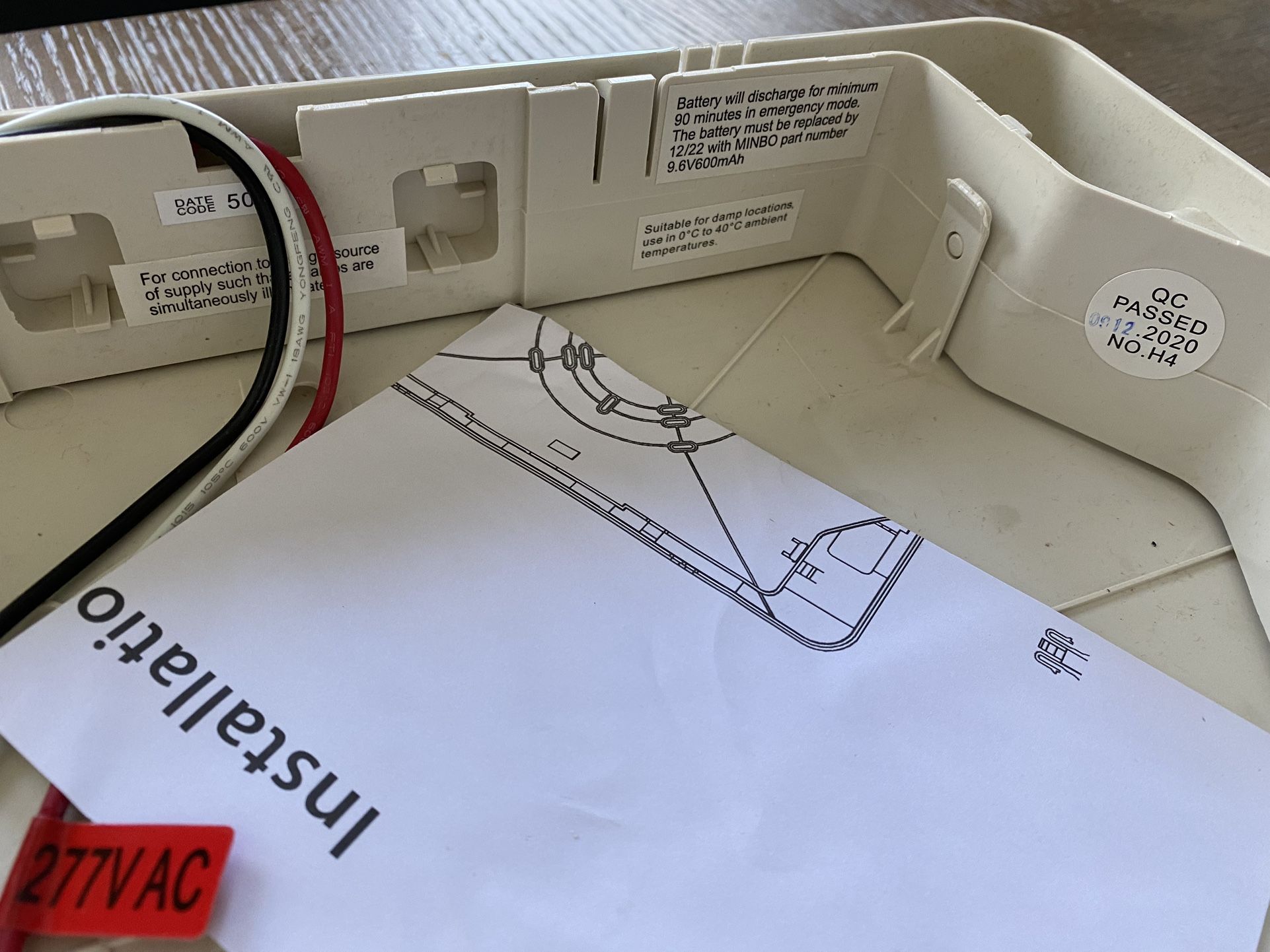 6 Total Double Sided LED Emergency EXIT Sign Two LED Flood Lights Emergency Exit Sign, Red Letters,