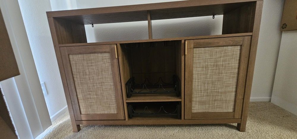 Sideboard Buffet Cabinet with Storage, and Liquor Wine Racks