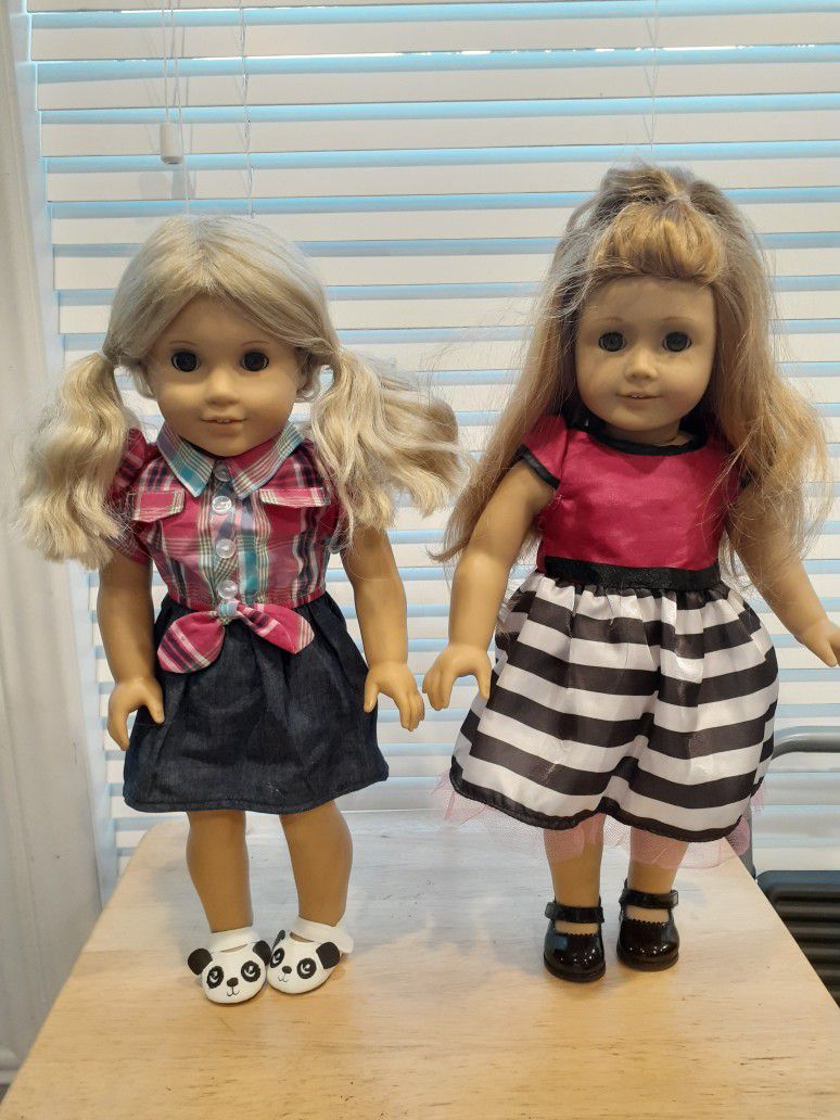 American Girl Dolls Mia & Julie.
