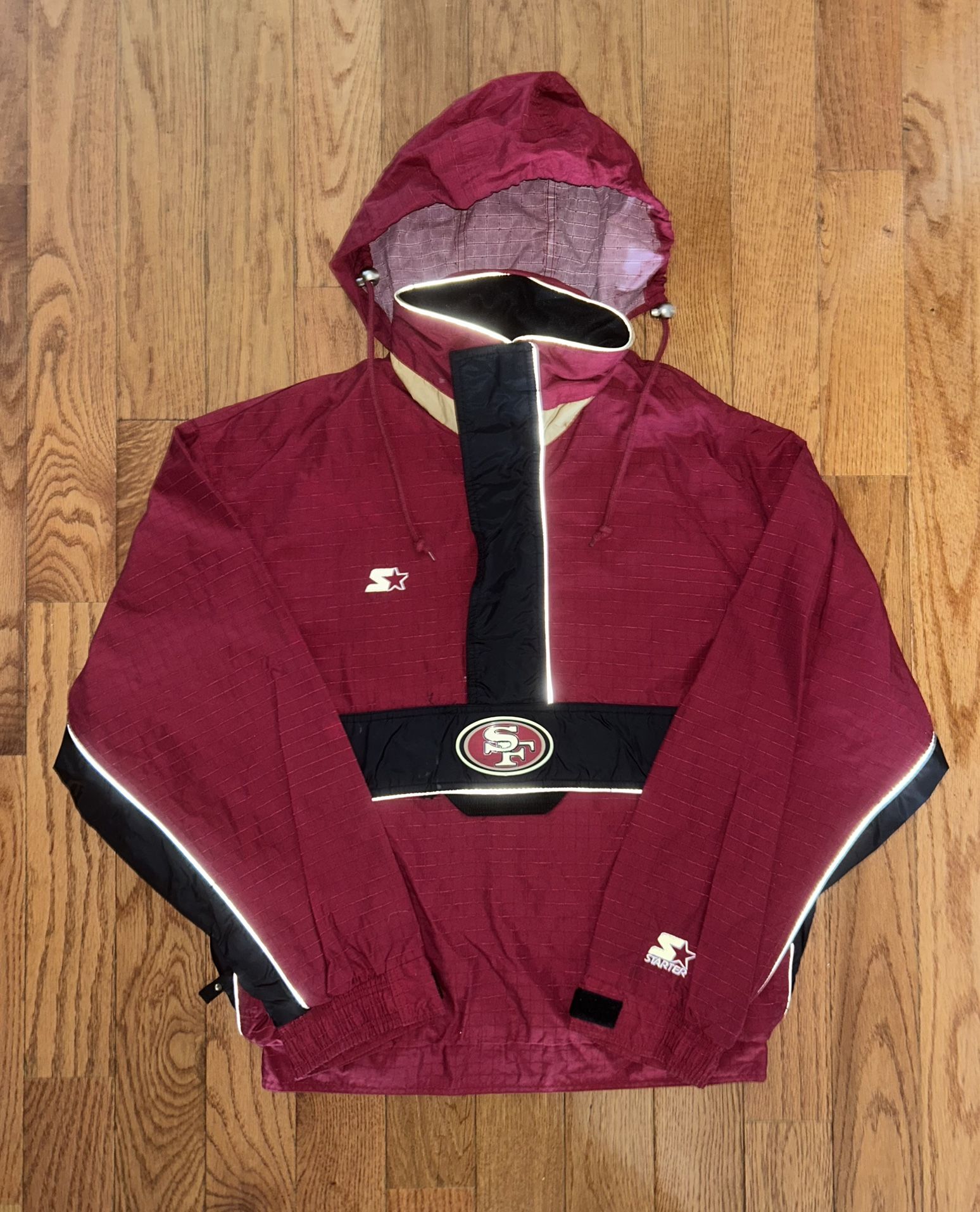 San Francisco 49ers Starter Vintage 1/4 Zip Windbreaker Size Medium