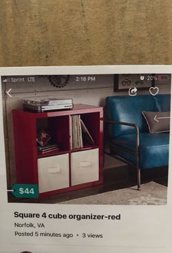 Square 4 cube organizer, red
