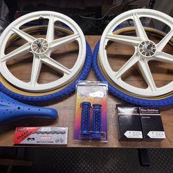 20” BMX blue bike parts