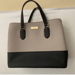 LIKE NEW Kate Spade Taupe/Black Color Block Bag