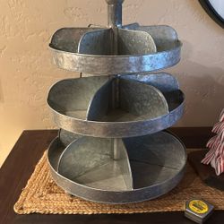 Large galvanized dessert stand