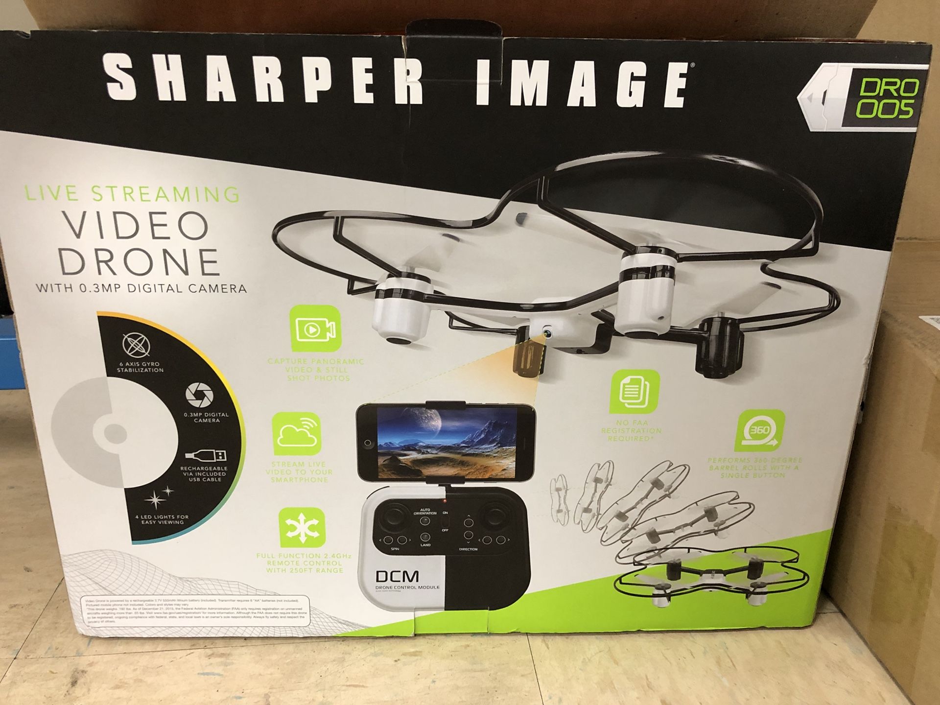 Sharper image video drone dro 005 like new