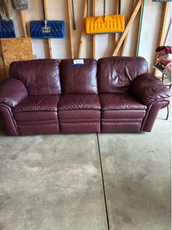 Leather recline sofa