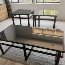 3. Glass coffee table.   Like new.