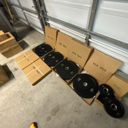 Full Olympic Bumper Plate Set 45/35/25/10/5/2.5 (BRAND NEW IN BOXES)