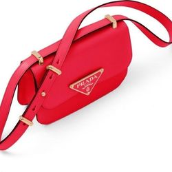   Prada Soffiano Embleme Shoulder Bag Purse -.Limited Edition Fuego Red - New Unopened Box - Limited Edition Color!!!