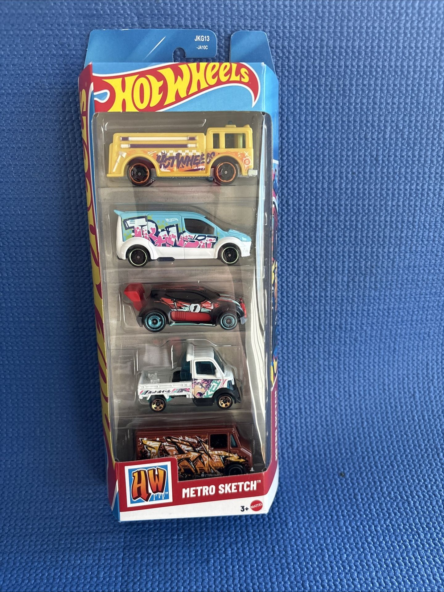 The 5-PK METRO SKETCH Hot Wheels Fire-Eater Mighty K Combat Medic Ford is a collection of Hot Wheels diecast toy vehicles focused on the Ford brand. T