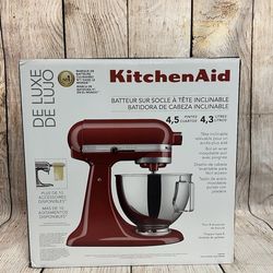 KitchenAid Deluxe 4.5 Quart Tilt-Head Stand Mixer Empire Red