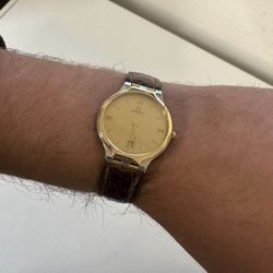 Vintage OMEGA De Ville 1995  18k Gold  Quartz 