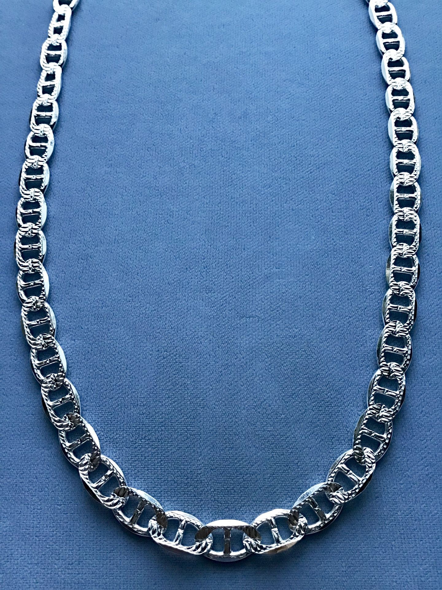 24” QUALITY!! Diamond Cut 9mm Necklace Solid Sterling Silver Italy 925 *Pickup Boca Raton