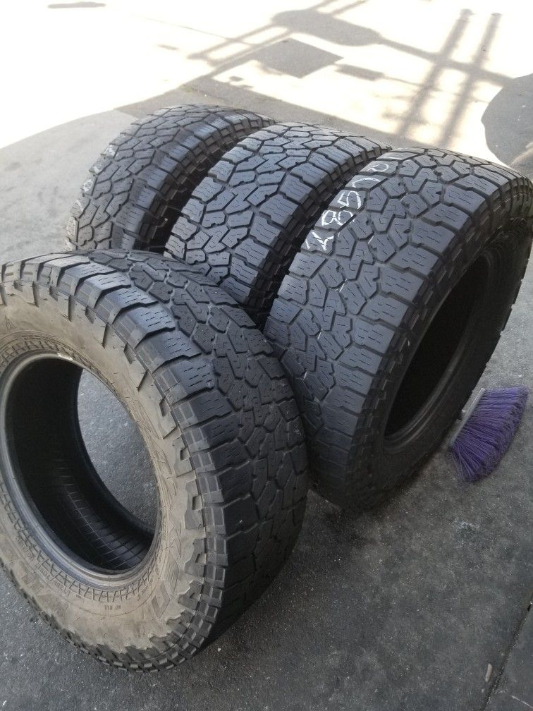 4 used tires Lt285 70r17 Falken Wildpeak AT3 $280.00 all 4