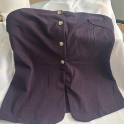 H&M Purple strapless button up crop top in a L (new)